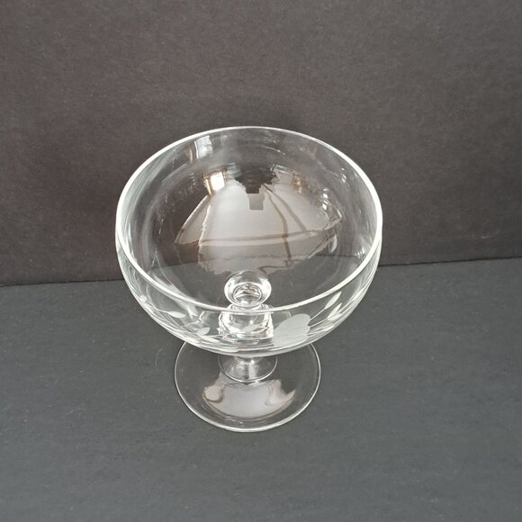 Princess House Heritage Etched Dessert Glass 4.5" Footed Bowl Floral Vintage - Picture 3 of 8